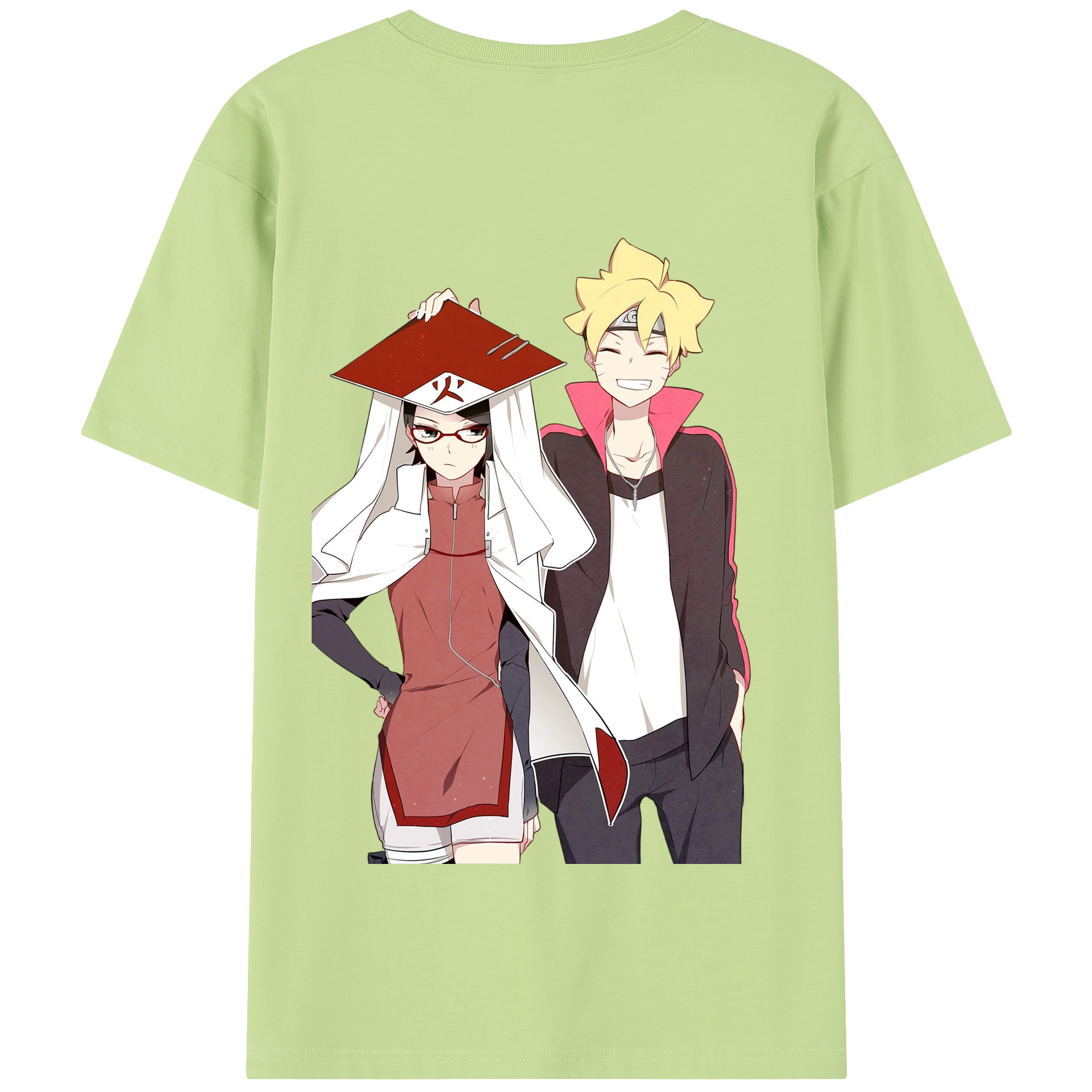 （画像用） NARUTO -ナルト- うちは サラダ Uchiha Sarada 綿100％半袖Tシャツ（背面プリント）